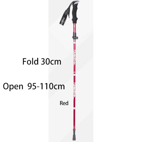 A Pair Fold Walking Stick For Outdoor Camping Trekking Telescopic Baton Nordic Walking Poles For A Hike Trekking Poles: Red 30cm