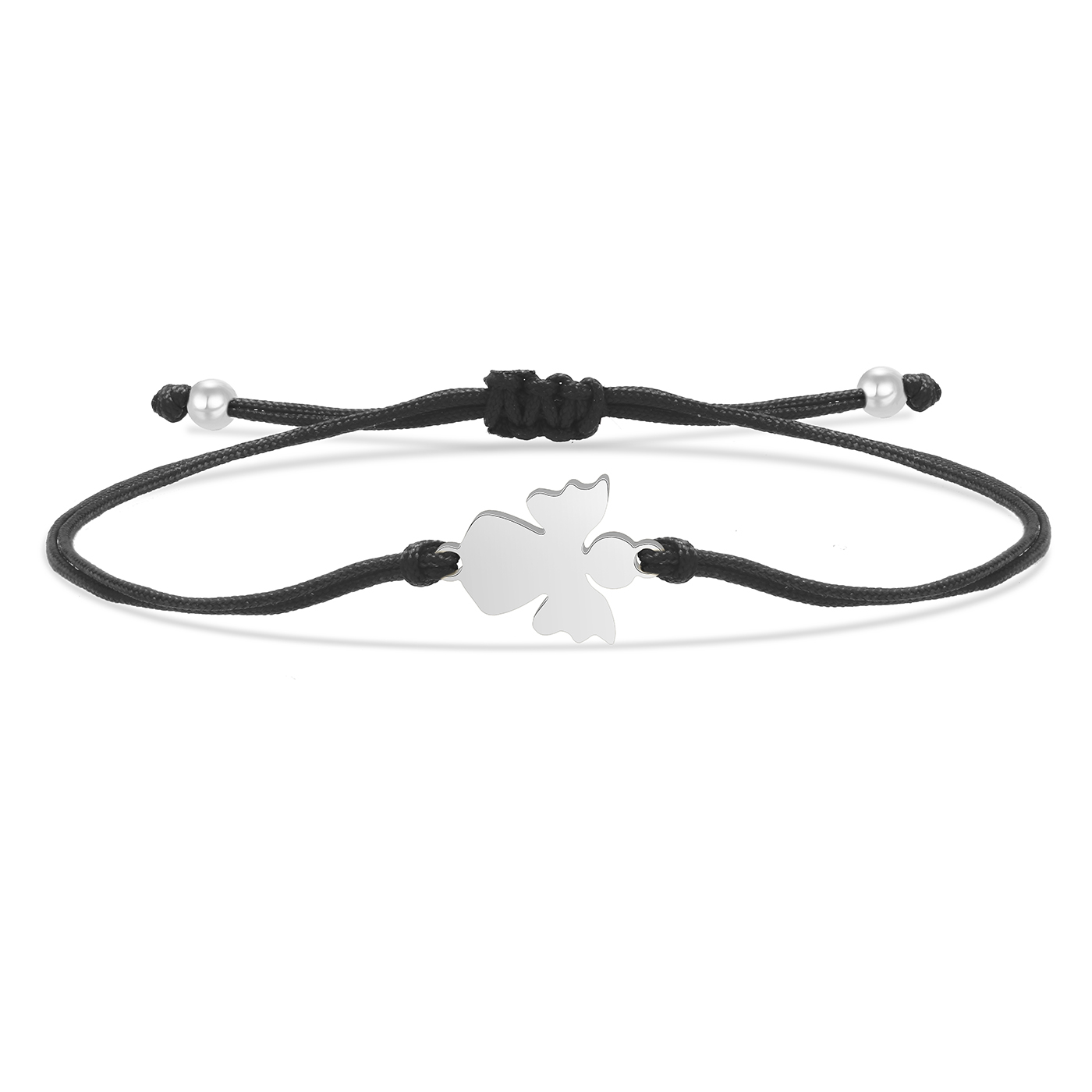 Vergulde Rvs Goede Glad Gepolijst Angel Charm Armband Vrouwen Eenvoudige Rode Draad Handgemaakte Verstelbare Sieraden: Licht Geel Kleur