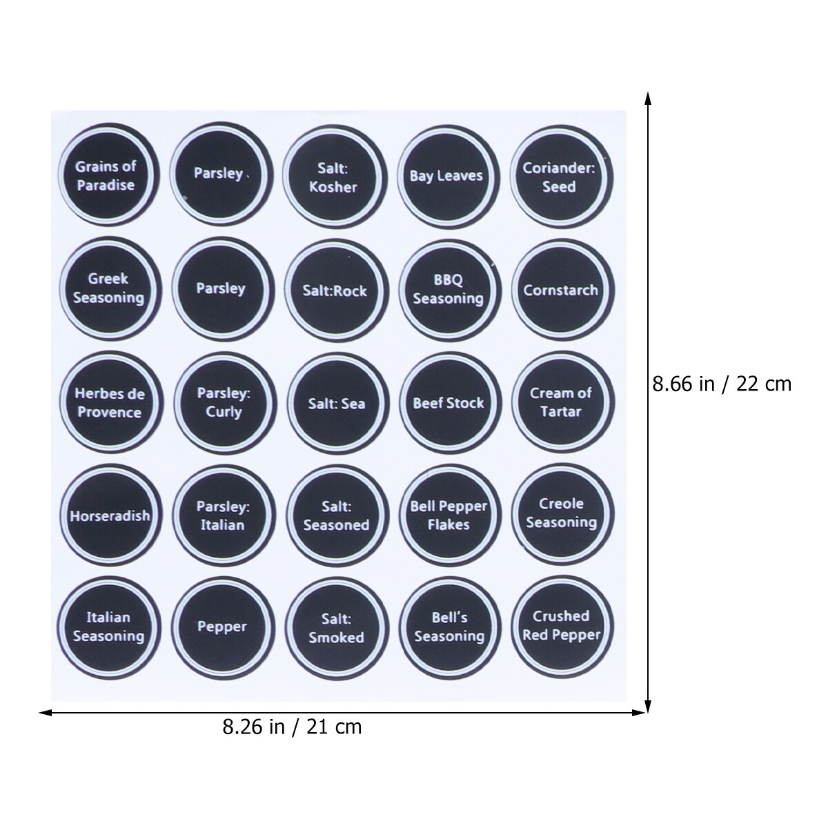13 Sheets Spice Jar Labels Printed Round PVC Pantry Stickers Blackboard Sticker for Canister: Default Title