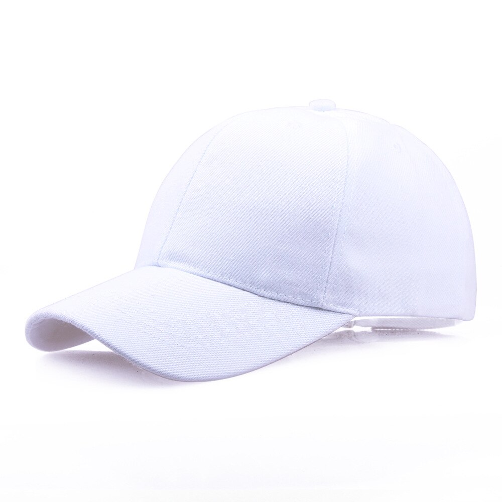 1 kpl lippalakki naiset miehet kesä kevät puuvillalakit naisten kirjain kiinteä aikuisten baseball-lippis hattu snapback pariskunnille: Valkoinen
