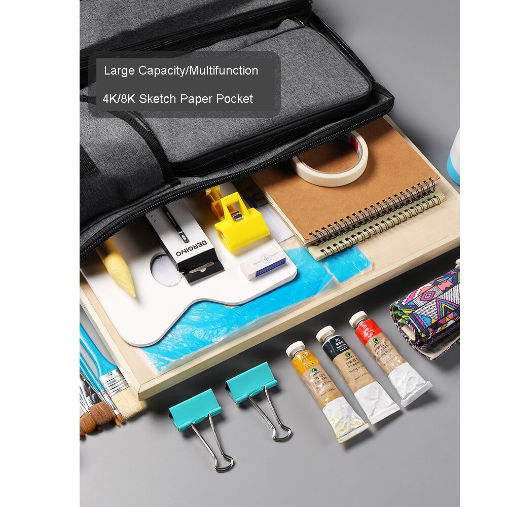 Art Bag Multifunction Artist Portfolio Canvas Backpack Waterproof Large Capacity for Sketching Drawing Art Supplies Storage