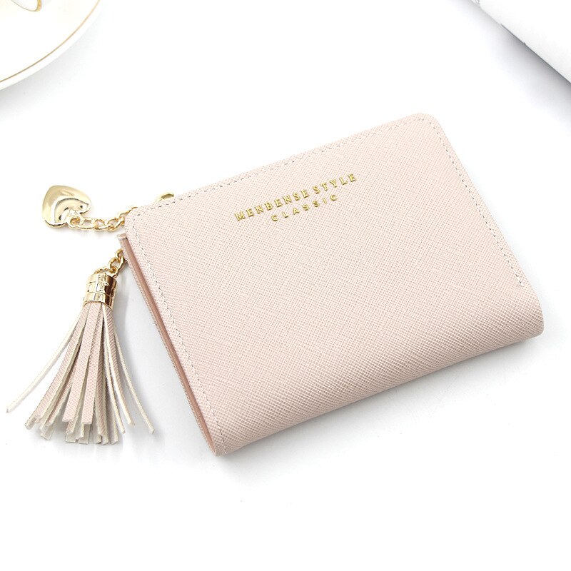 REETEE Dames PU Lederen Portemonnee Met Hanger - Kleine Bifold Portemonnee Voor Vrouwen Met Muntvak En 6 Kaartvakken, 11.5 x 2.5 x 10 cm, Elegant