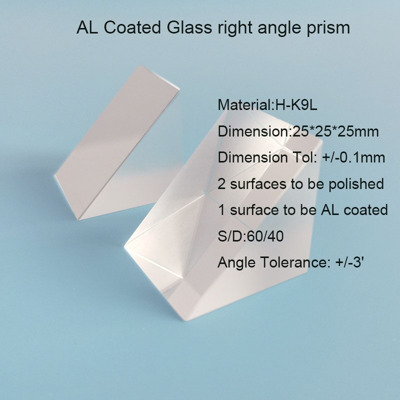 1 st 25*25*25mm prismaglas rätvinkligt prisma n -bk7 (k9)  optikkomponenter glas för precisionsoptisk utrustning instrument