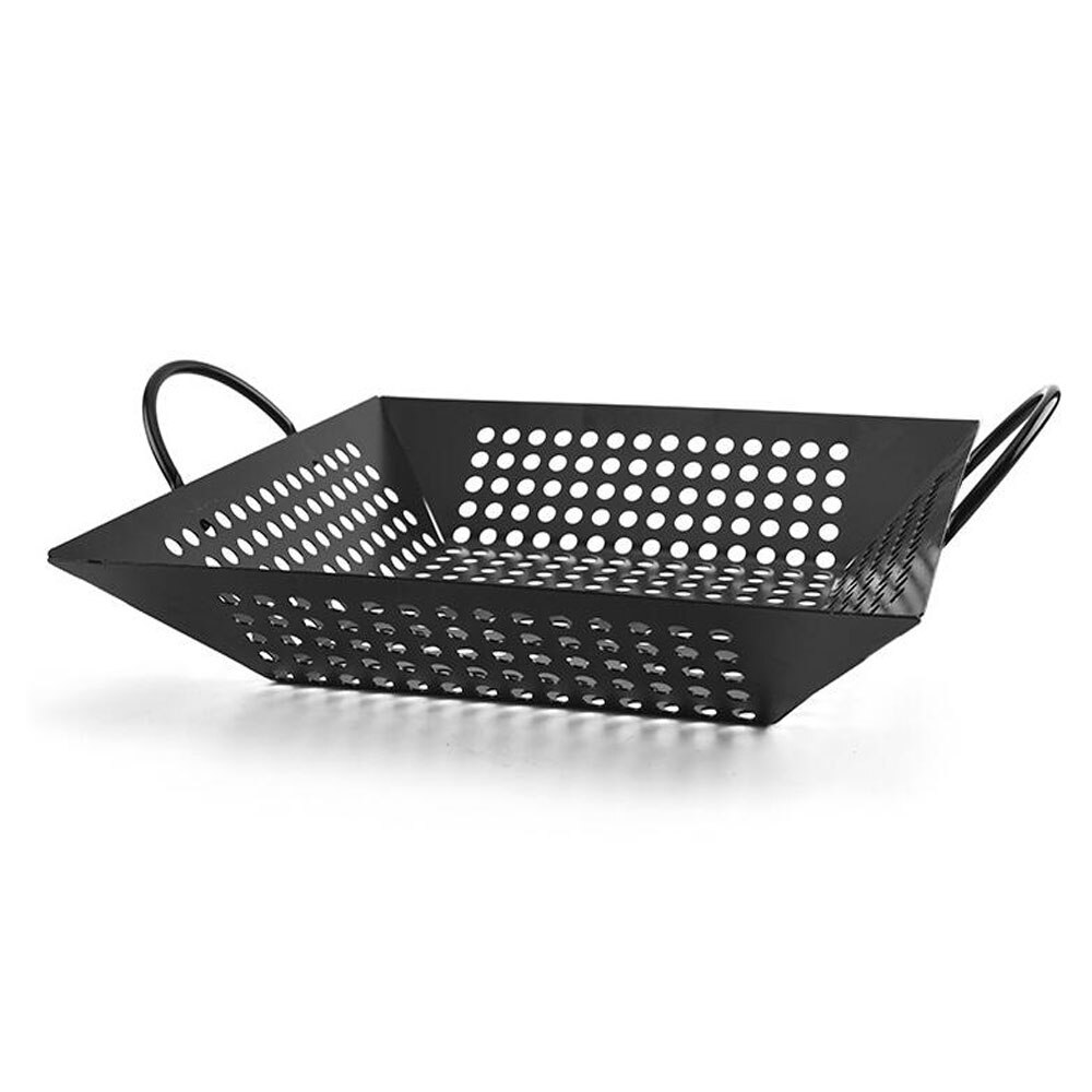 BBQ Plate Non Stick Square BBQ Grid Stainless Steel Vegetable Basket BBQ Accessories Barbecue Picnic Cooking Tray