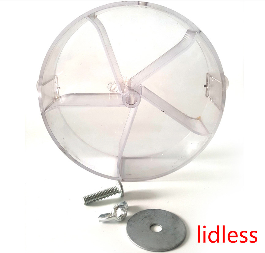 Bird Feeders Acrylic Durable Classic Wheel Bird Feed Containers House Type Feeder Pet Products Parrot Foraging Toy: lidless-A