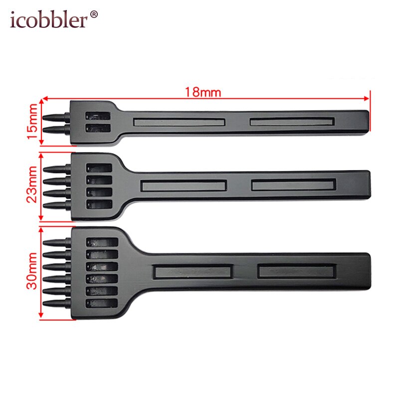 Profession Leather Hole Punch Tools Set Cutting Stitch for Wallet Belt DIY Die Chisel Kit Leathercraft, 4mm Spacing 1mm Diameter