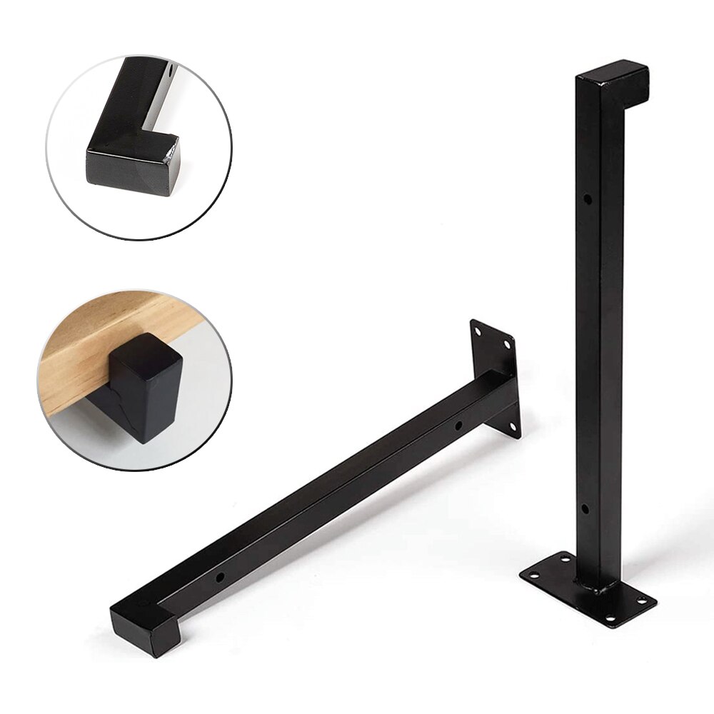 1/2/4pcs Black Industrial Iron Floating Bracket Heavy Duty Shelf Table Scaffold Board Wall Mounted Multifunctional Home Hardware