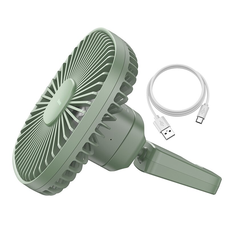 Baseus Magnetic Car Air Cooling Fan 360 Rotation Back Seat Cooler Fan With 1000mAh Battery For Auto Air Conditioner Cooler Fan: Green