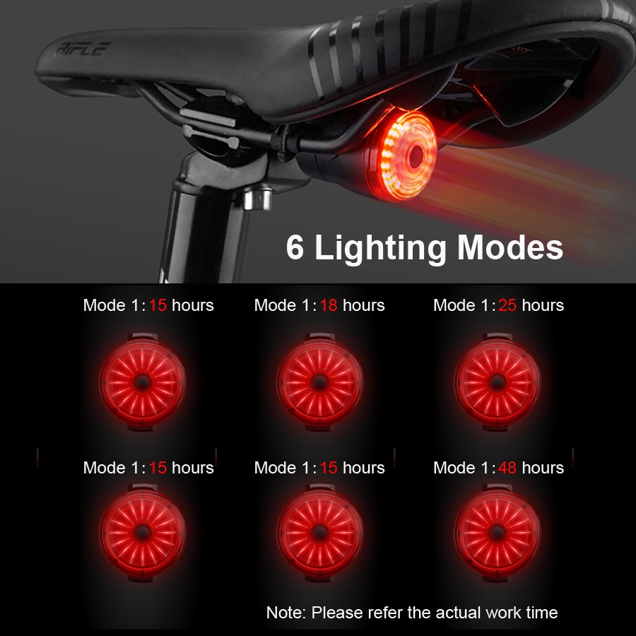  NEWBOLER Luz trasera inteligente para bicicleta, luces