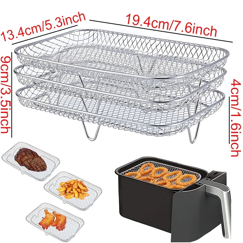 Multi-layer Detachable Grill Rack Thickened Air Fryer Baking Rack Metal Square/Round/Rectangle Oven Grill Racks Kitchen Tools: MULTI