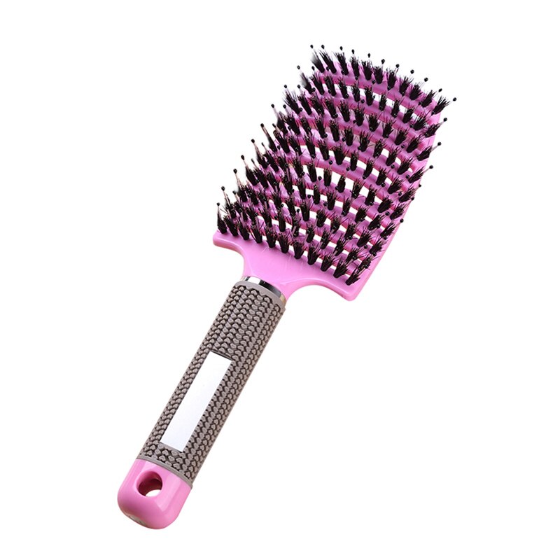 Hiusten päänahan hierontakampa hiusharja naisille märkä kihara selvittävä hiusharja salonkikampauksen muotoilutyökalu haarkam peigne: 10 hiusten kanssa