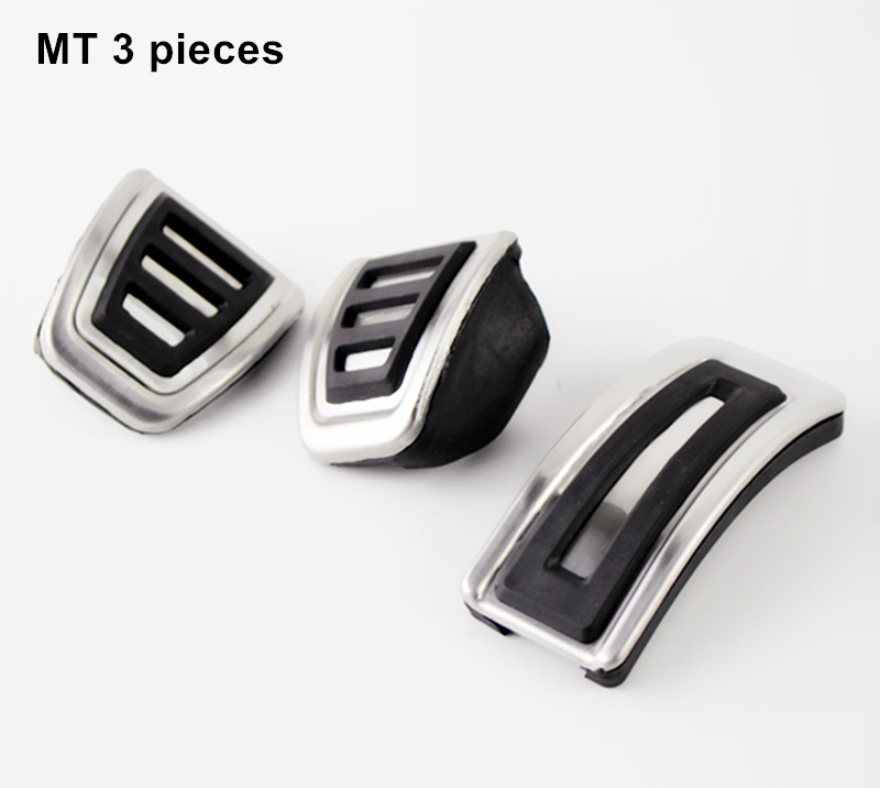 For Skoda Karoq AT MT Accelerator Pedal Brake Gas Footrest Rest Plate Car Styling Accessories: MT 3pcs