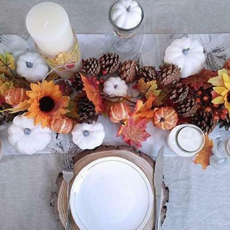6/12 × Halloween białe sztuczne dynie żniwa spadek świędo dziękczynienia wystrój domu