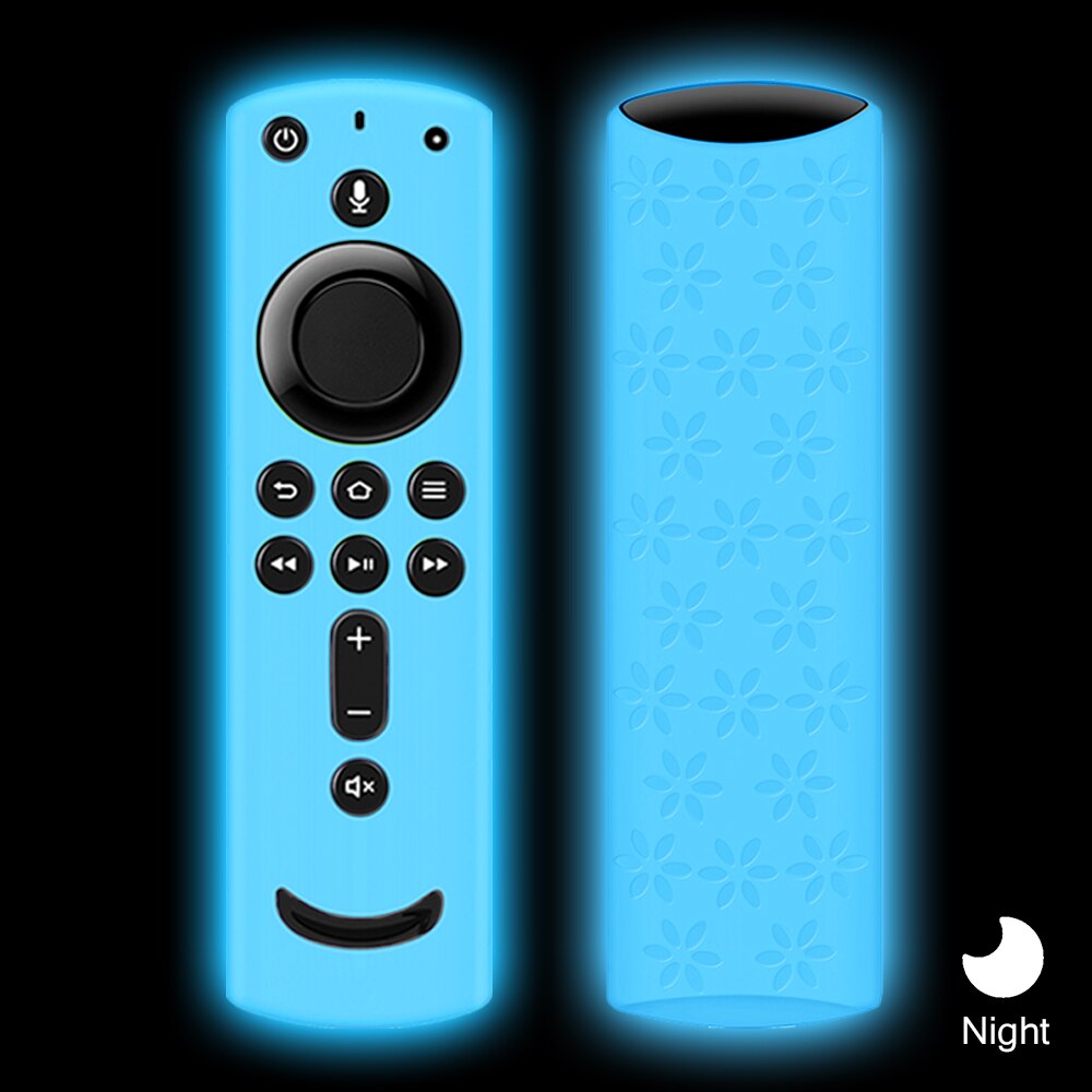 Beschermende Fire Tvs Silicone Case Cover Siliconen Sleeve Shockproof Anti-Slip Vervanging Voor Tv Stick 4K Afstandsbediening: Glow Blue