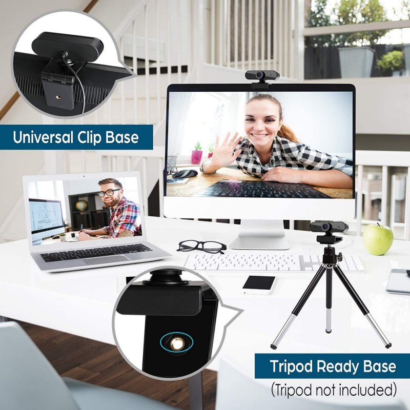 1080p trådløst wifi kamera hd usb webcam 12 millioner pixel webcam 360- graders webcam ringer til computer til videokonference