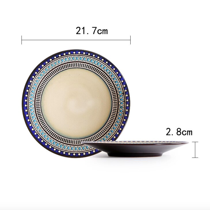 Cartoon Dinner Plate Set Ceramic Kitchen Plate Breakfast Tableware Set Food Dishes Rice Salad Noodles Bowl Soup Cup Kitchen: 002