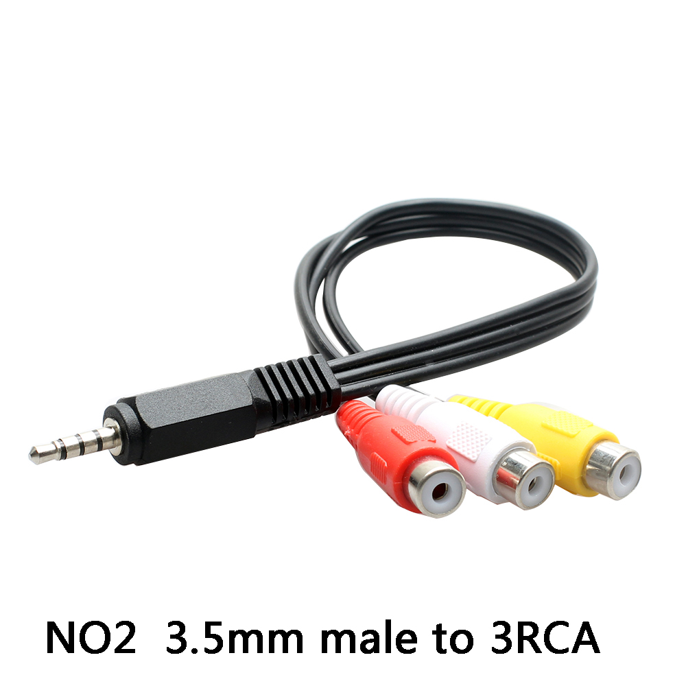 Cable de salida de Audio y vídeo, accesorio de 3,5mm a RCA, AV, AUX, 3RCA, Jack a, 6RCA, divisor, AV, TV, DVD, adaptador: Rojo