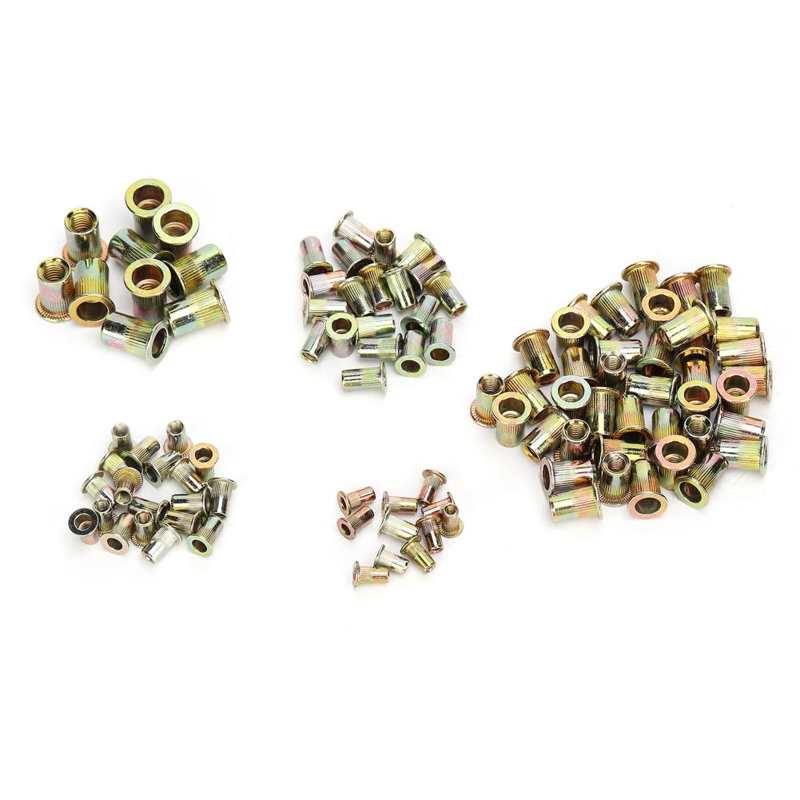 thread repair tool kit Mixed Zinc Plated Rivet Nut Threaded Rivet Insert Nut M3/4/5/6/8 stainless steel insert