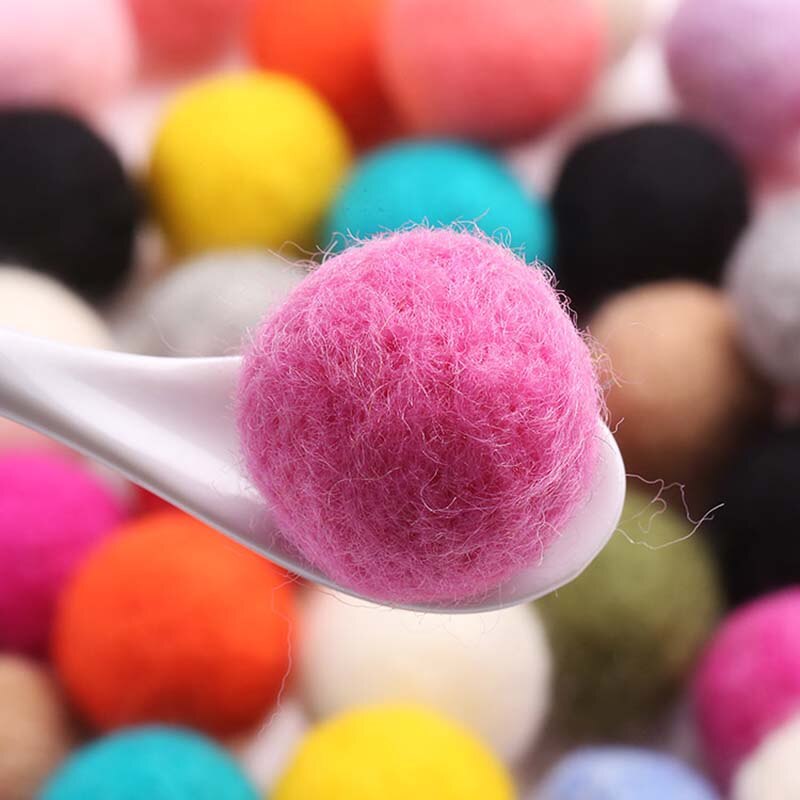 10pcs/lot Wool Felt Balls Round Wool Felt Balls DIY Home Decoration Mixed Color 20MM Pom Poms Ball Felt: color  7
