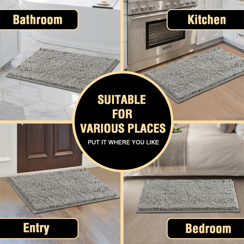 Alfombra absorbente suave para el suelo, alfombrillas antideslizantes para el baño, alfombra gruesa para el suelo, alfombra para puerta del dormitorio, decoración del hogar, 1 ud.