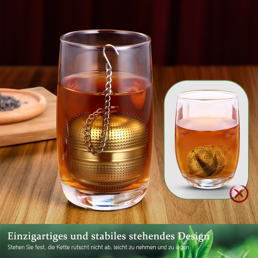 HOMEMAXS 2pcs Tea Infuser 304 Stainless Steel Mesh Tea Infuser Loose Leaf Tea Strainer Premium Tea Filter Tea Interval Diff