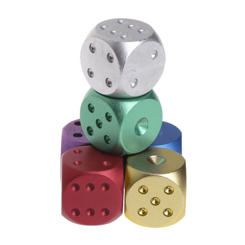 Dés aluminium polyèdre métal solide Club Bar dés jeu outil de jeu 16X16X16mm