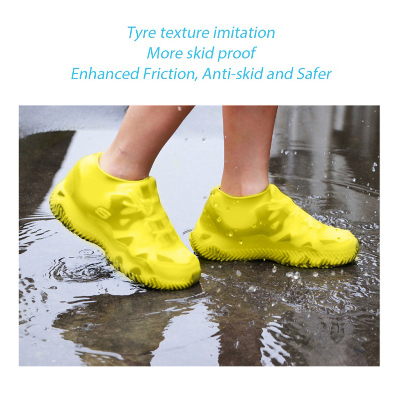 1 Paar wasserdichte, rutschfeste Silikonschuhe, hochelastisch, verschleißfest, unisex-Regenstiefel für regnerische Tage Ich bin Freien, wiederverwendbarer Schuhüberzug