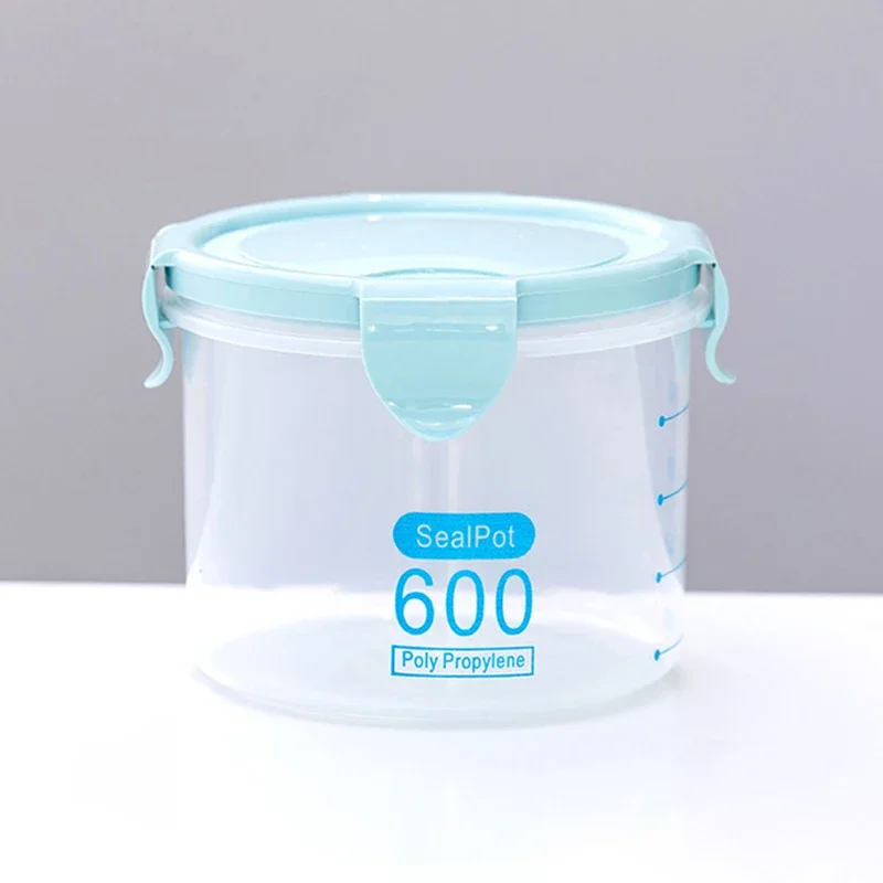 Botes de almacenamiento de alimentos de cocina con escala, organizador multigrano, tarro sellado, lata de plástico a prueba de humedad, tanque de almacenamiento hermético: Marfíl