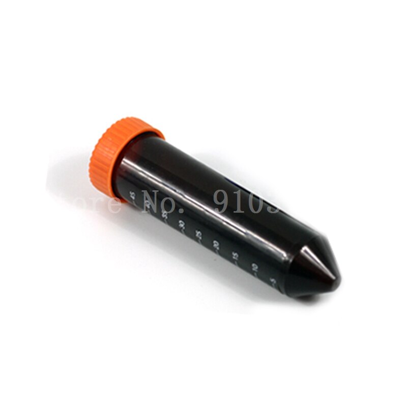 50 Uds 50ml tubo de ensayo de centrífuga marrón de plástico con tapa de rosca, parte inferior redonda o afilada con tubo de prueba de análisis de laboratorio de rayas de medición