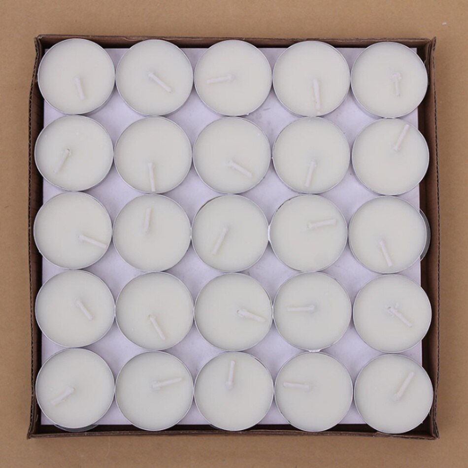 Bougies chauffe-éclairage à thé 50 pièces | Bougies chauffe-vaisselle non parfumées, bougies d'amour romantiques pour décor de maison, décoration pour maison, mariage, anniversaire: WHITE