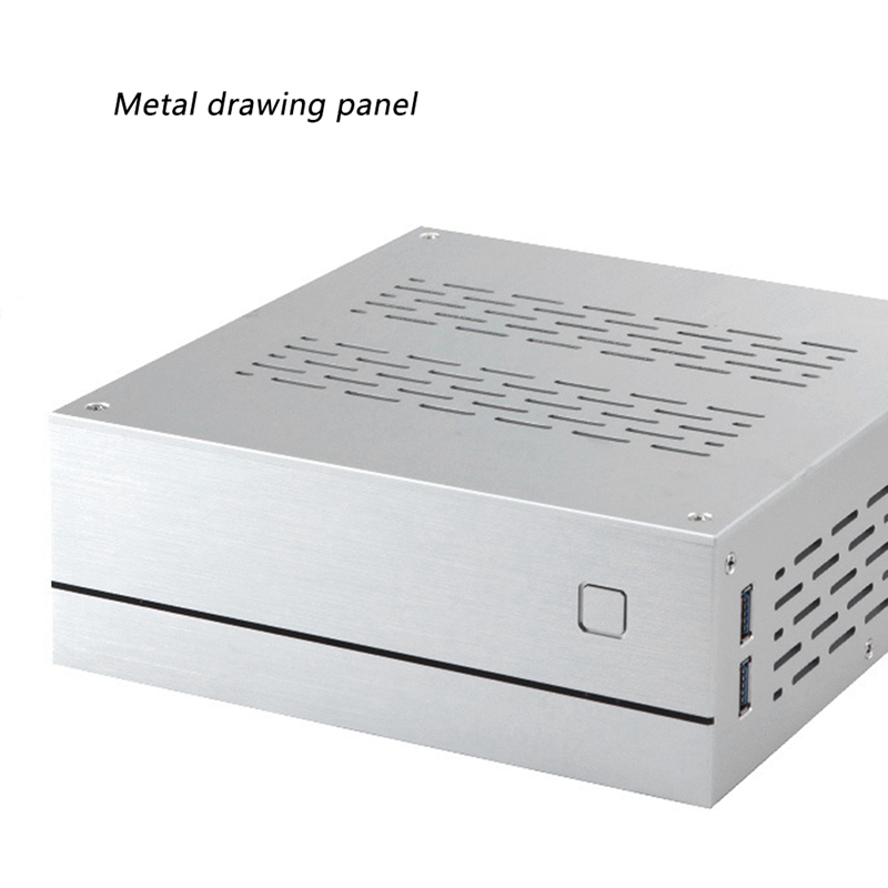 Boîtier HTPC A01 Horizontal pour ordinateur, Mini boîtier de contrôle industriel ITX, argent, verre