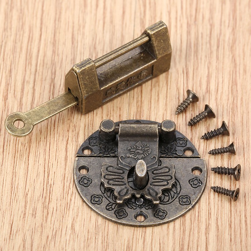 Zink legering kinesisk vintage antik bronze tastet hængelås retro lås smykkeskrin hængelås