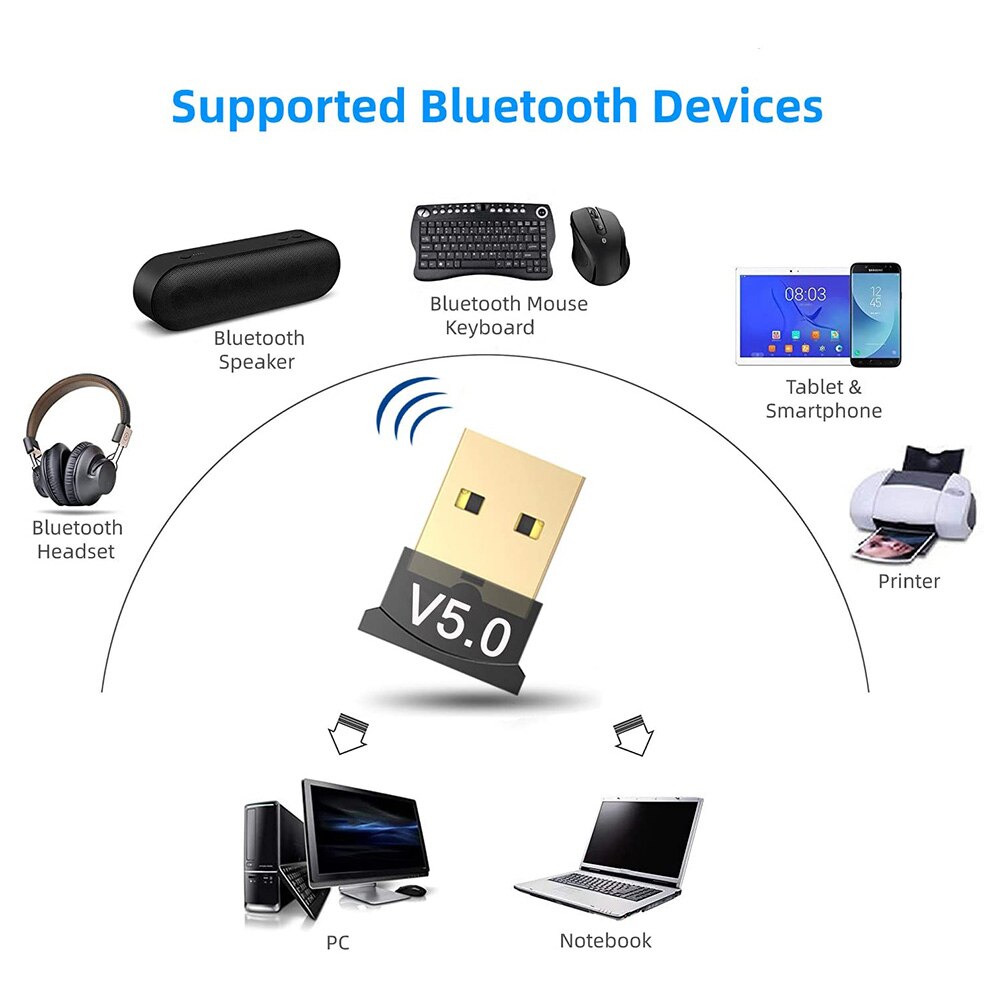 USB Bluetooth 5.0 Bluetooth Adapter Receiver 5.0 Bluetooth Dongle 5.0 4.0 Adapter for PC Laptop 5.0 BT Transmitter