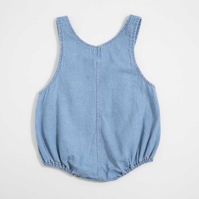 MILANCEL Baby Kleding Denim Babybodysuit Mouwloze Baby Meisjes Bodysuits Korte Stijl Peuter Jongens Kleding