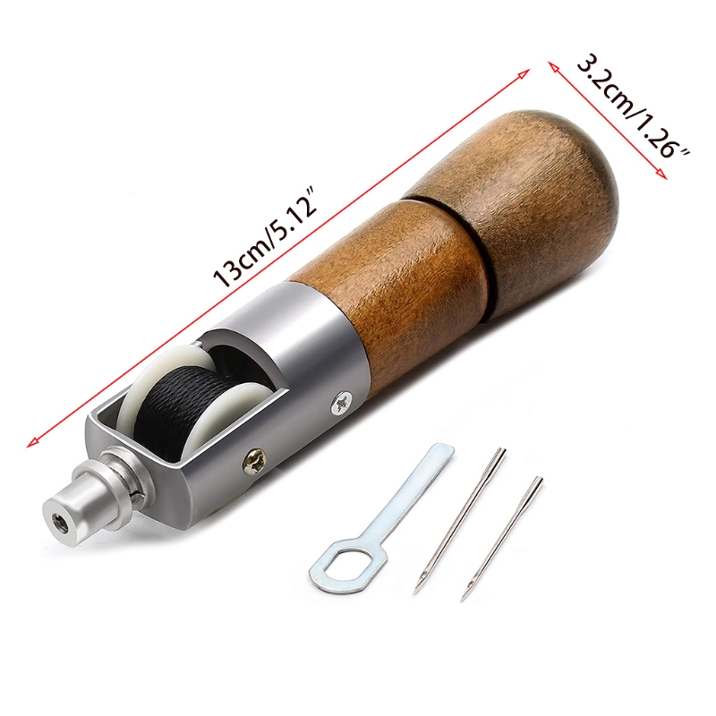 Diy Handmade Leather Tool Leather Hand-stitching Tool Lock Stitching Sewing Awl Leather Hand Stitcher Thread Needles Kit