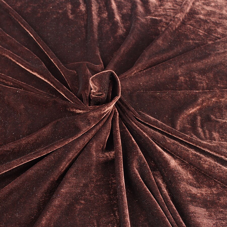 Tissu en velours extensible tricoté de 160cm de large | Tissu en velours Poly élastique de pour combinaison de sport: Coffee