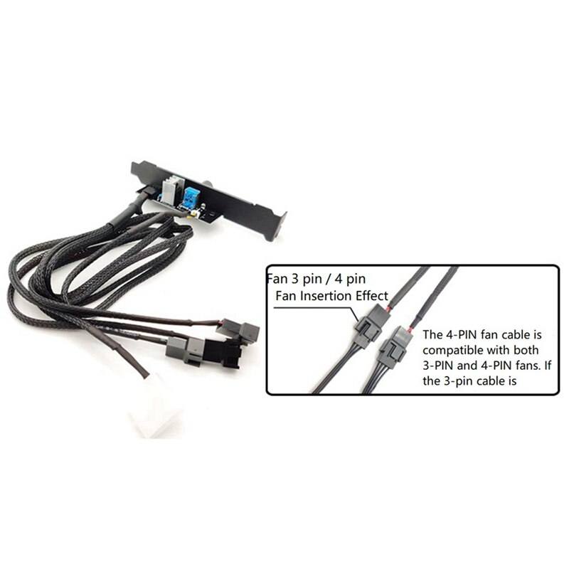 3 Channels PC Cooler Cooling Fan Speed Controller for CPU Case Fan for PCI Temperature Control Regulation 12V 3Pin/4Pin