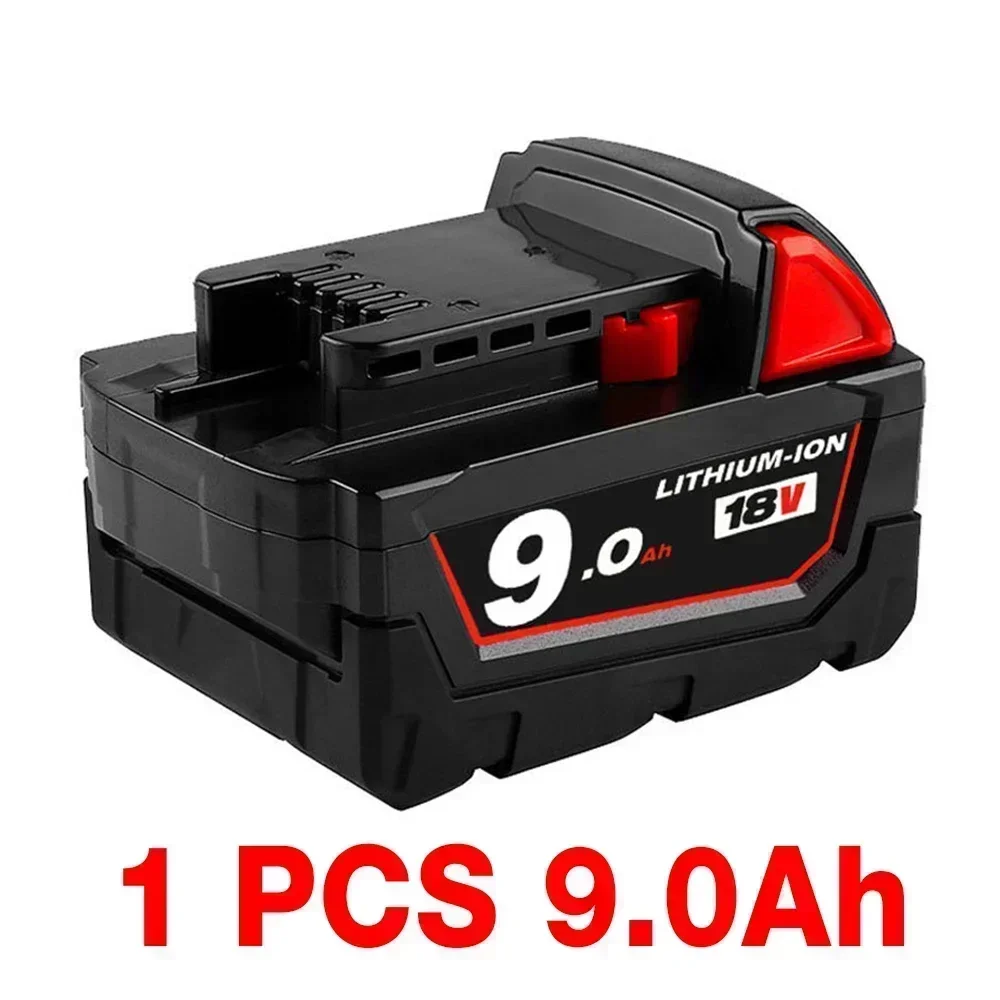 Chargeur de batterie aste pour Milwaukee M18B5 XC Lithium ION, 18V, 9.0 Ah, 6.0 Ah, 12V-18V, 24.com: Rouge