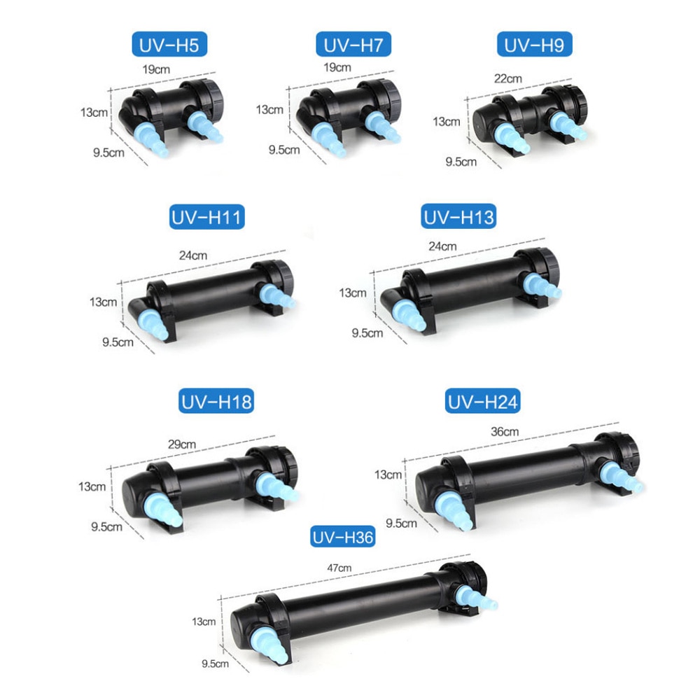 220V UV 5W-H36 36W UV Sterilizer Lamp Light Ultraviolet Filter Clarifier Water Cleaner For Aquarium Pond Coral Koi Fish Tank