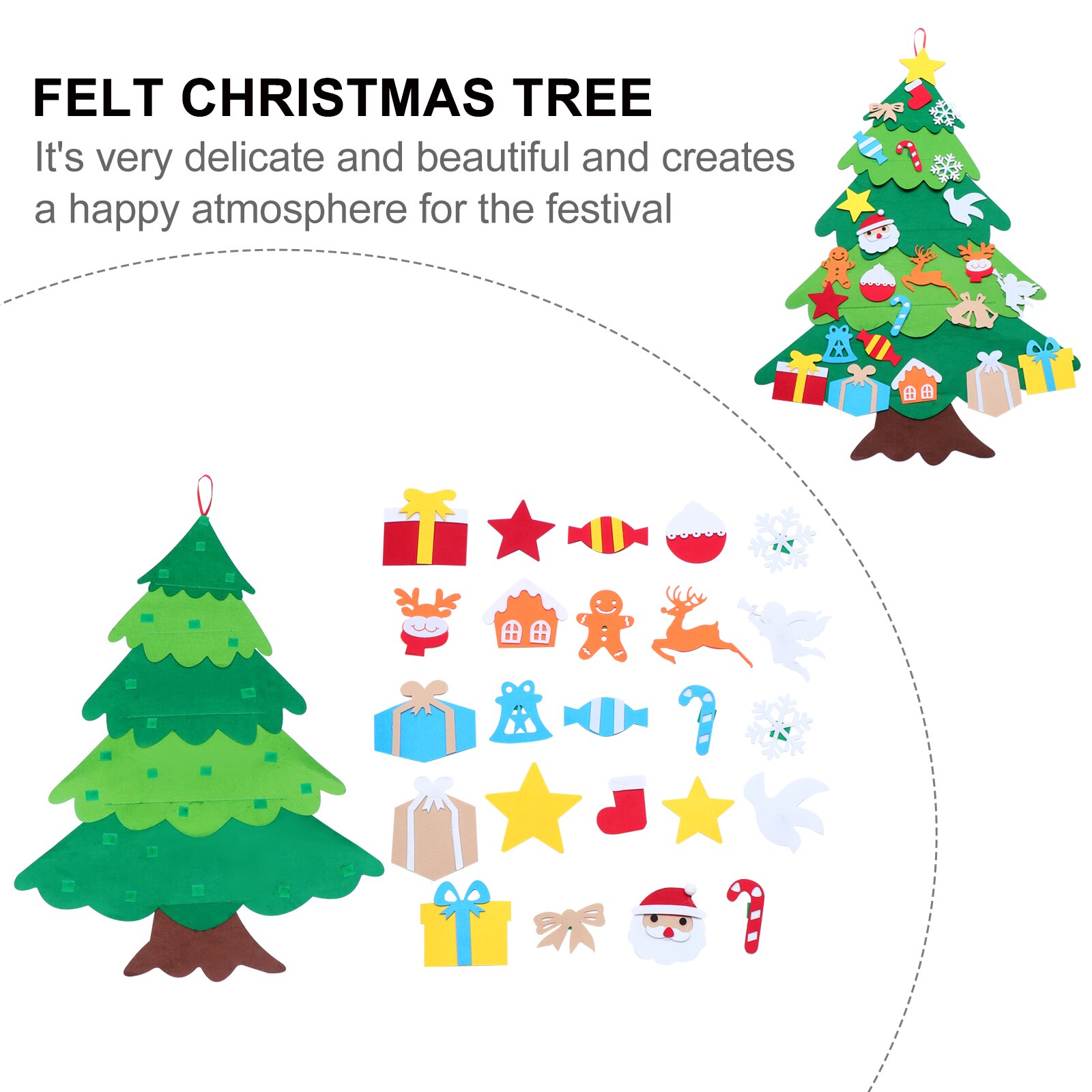 1pc Christmas Decoration Stereoscopic Felt Christmas Tree Christmas Supply