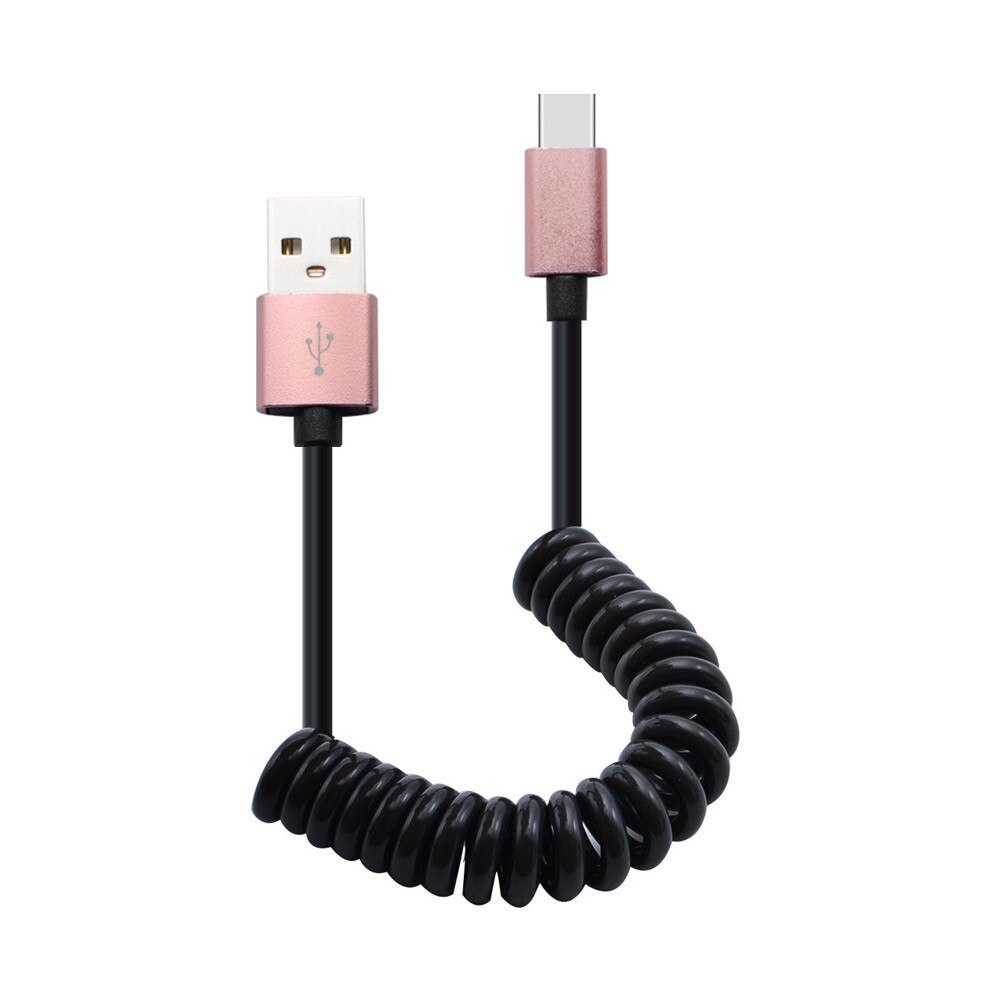 1m tipo c cabo de telefone tipo-c carregador mola espiral enrolado cabo sincronização de dados para o telefone móvel universal inteligente cabos # yl5