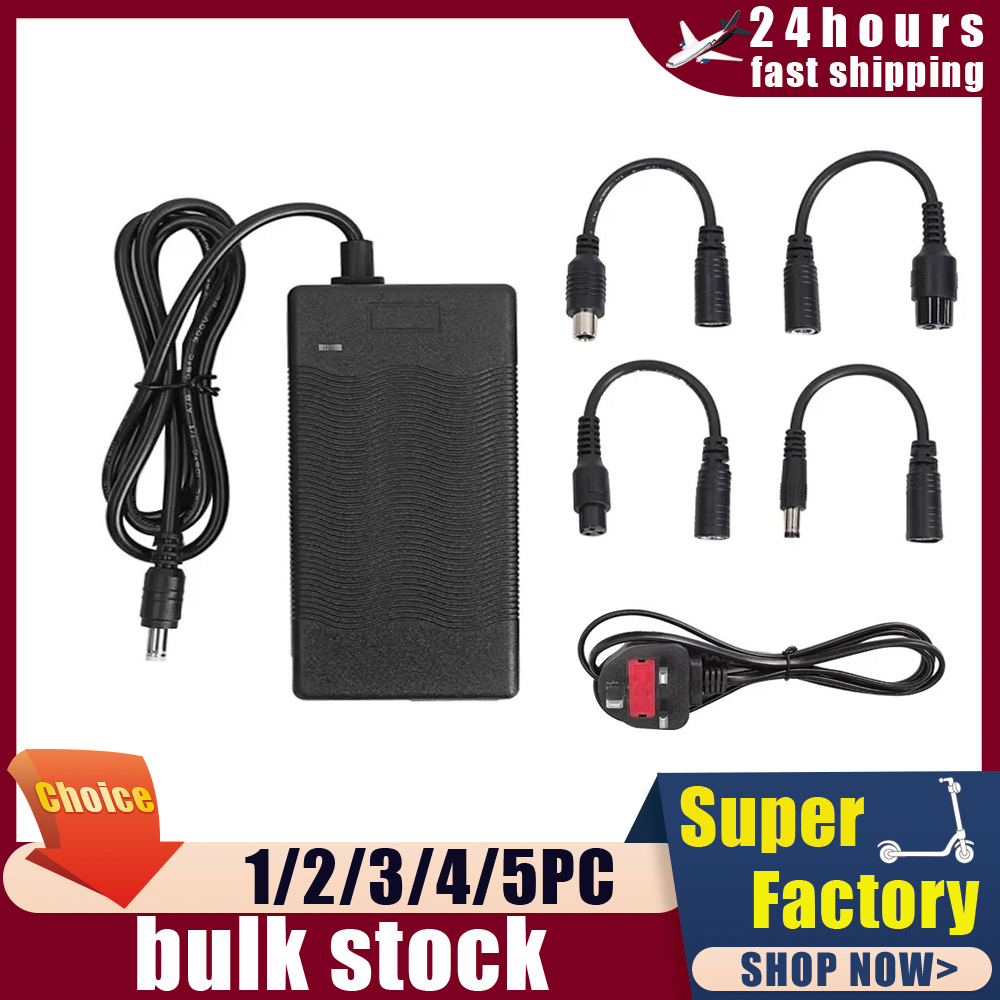 42V 2A Li-ion batterij EU/AU/UK-stekkeroplader Elektrische scooter Duurzame oplader met kabeladapterconnectoronderdelen
