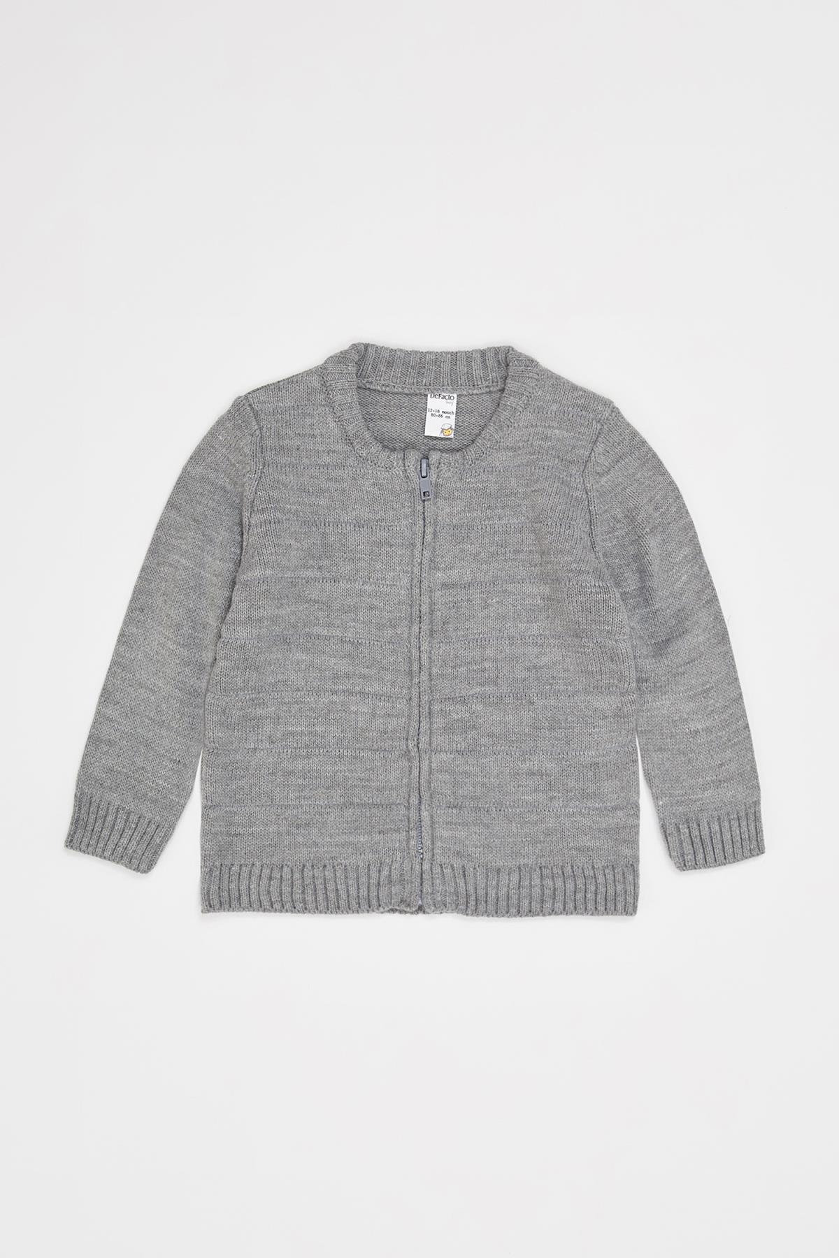 DeFacto Herbst BabyBoy Trikot Baby Junge Mit Reißverschluss Strickwaren Strickjacke Pullover Jumper Warm Casual Neue Season-R0677A220AU: 12 18 Months