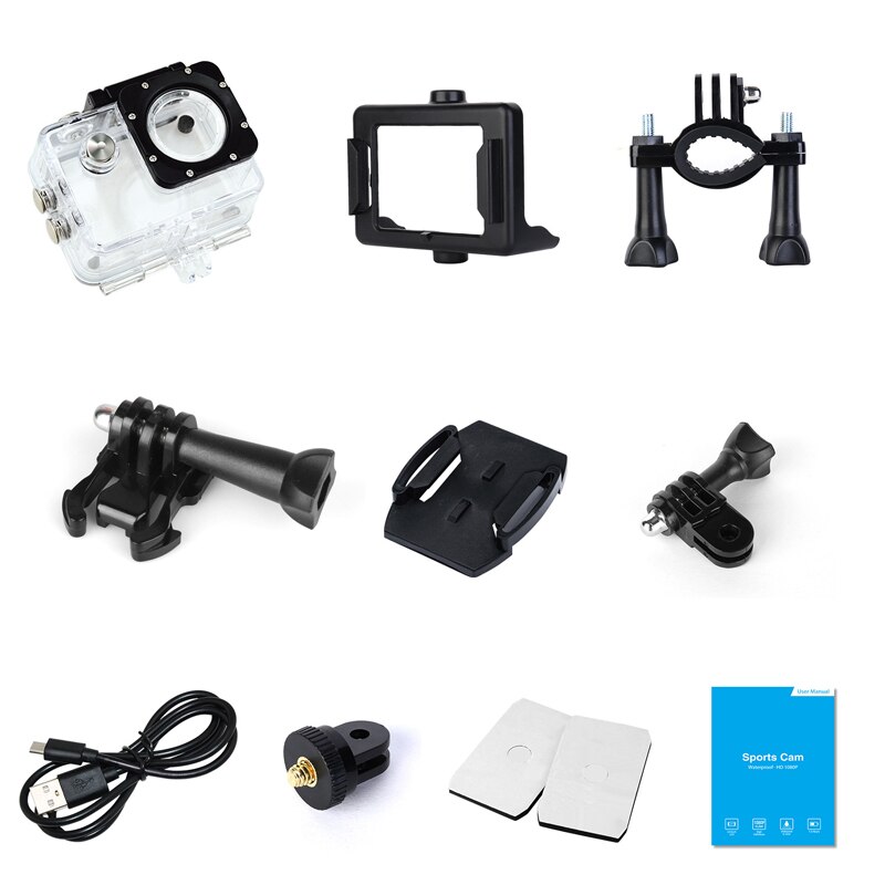 Full HD 1080P Action Camera 2.0'' LCD 12MP 1080P Sport Camera 170D Underwater Go Waterproof Pro Sports Video Recording Camera DV