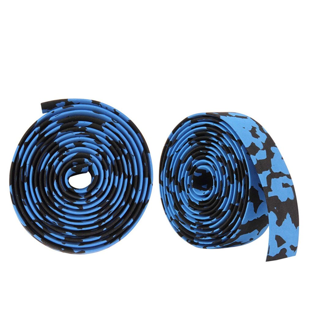 2 pezzi di nastro elastico per manubrio per bicicletta EVA ad alta elasticità ciclismo montagna bicicletta maniglia cintura avvolgente riflettente cintura per bici da strada con tappi per barra #30: blu