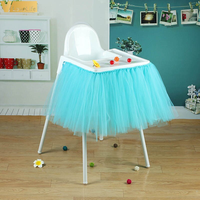 Hoge Baby Shower Tutu Tulle Tafel Rokken 100X35 Cm Verjaardag Thuis Textiel Voor Tafel Plint Stoel Thuis Textiel feestartikelen: Turquoise