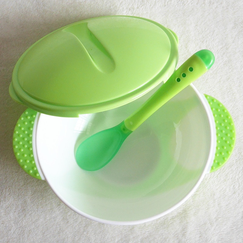 1Set Baby Tableware Assist Baby Learnning Dishes With Suction Cup Assist food Bowl Spoon Baby Spoon feeding