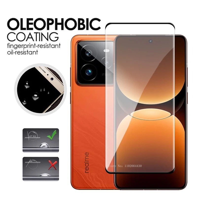 Vidrio templado 6 en 1 para Realme GT 7 Pro, película de lente, Protector de pantalla de cubierta completa curvada 3D para Realme GT7 Pro, película templada