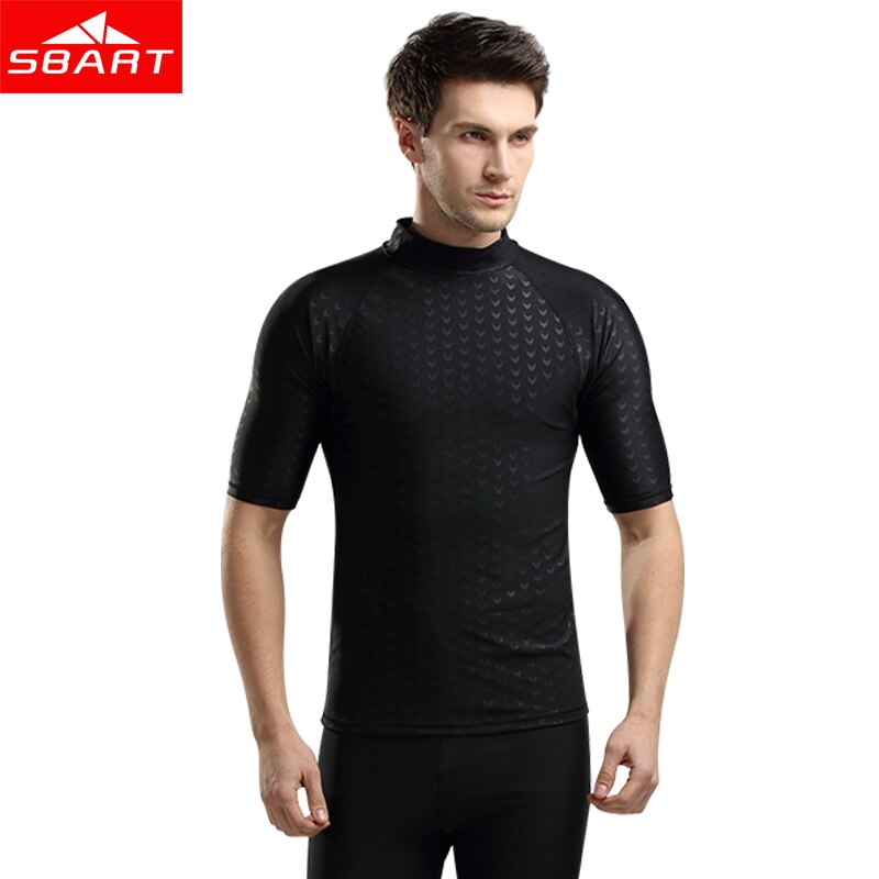 Sbart kortærmet rash guard mænd badeskjorte solbeskyttelse hajskind t-shirt til mænd surfing top windsurf rashguard plus 4xl j