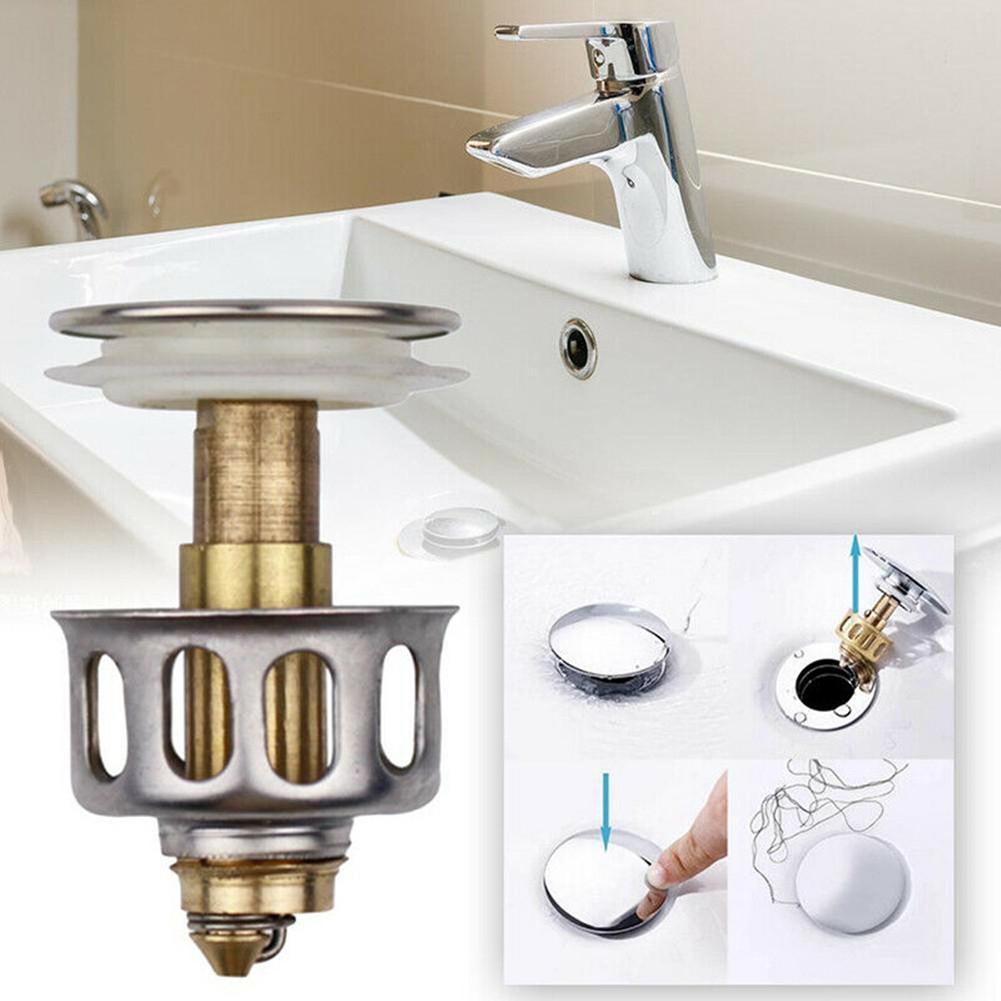 Universal Wash Basin Bounce Drain Filter Bathroom Sink Drain Plugs